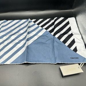 Tom Ford Blue and Black Geometric Silk Square